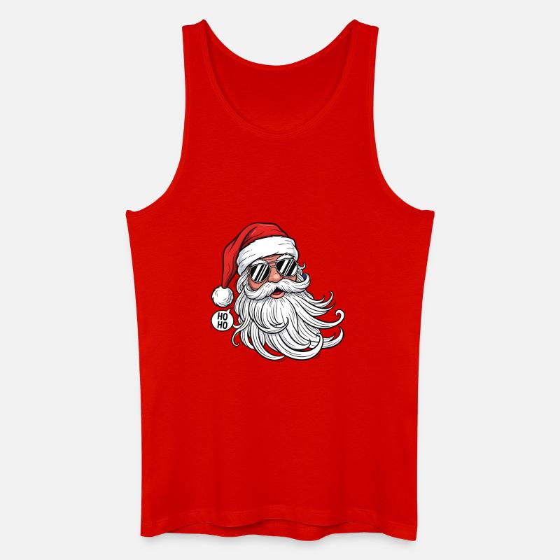 Cooler Santa Comic Kopf mit Sonnenbrille - Männer Bio Tank Top - Rot