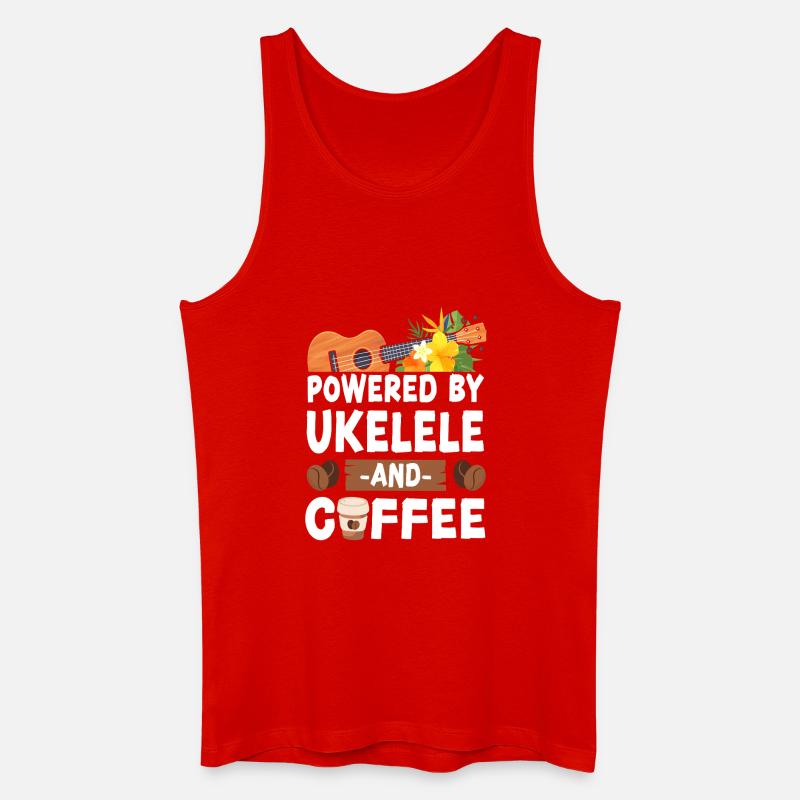 Hawaiian Ukulele Uke Coffee - Männer Bio Tank Top - Rot