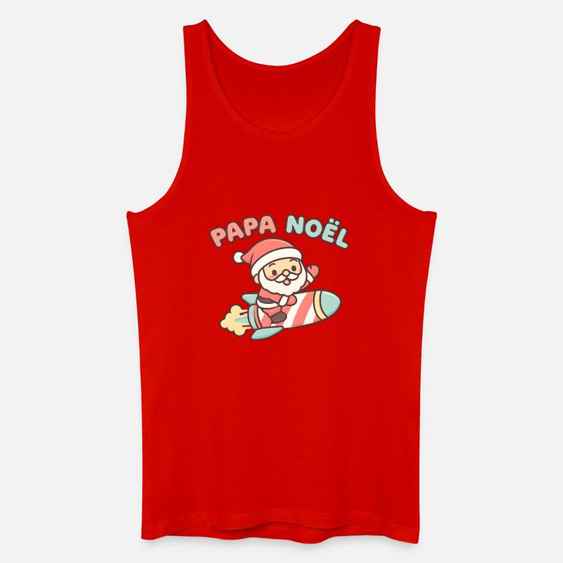 Der Weihnachtsmann in Retro Rocket - Männer Bio Tank Top - Rot