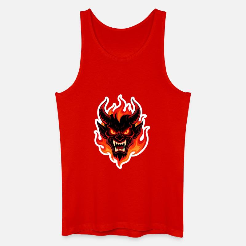 Feuriger Dämonenkopf - Männer Bio Tank Top - Rot