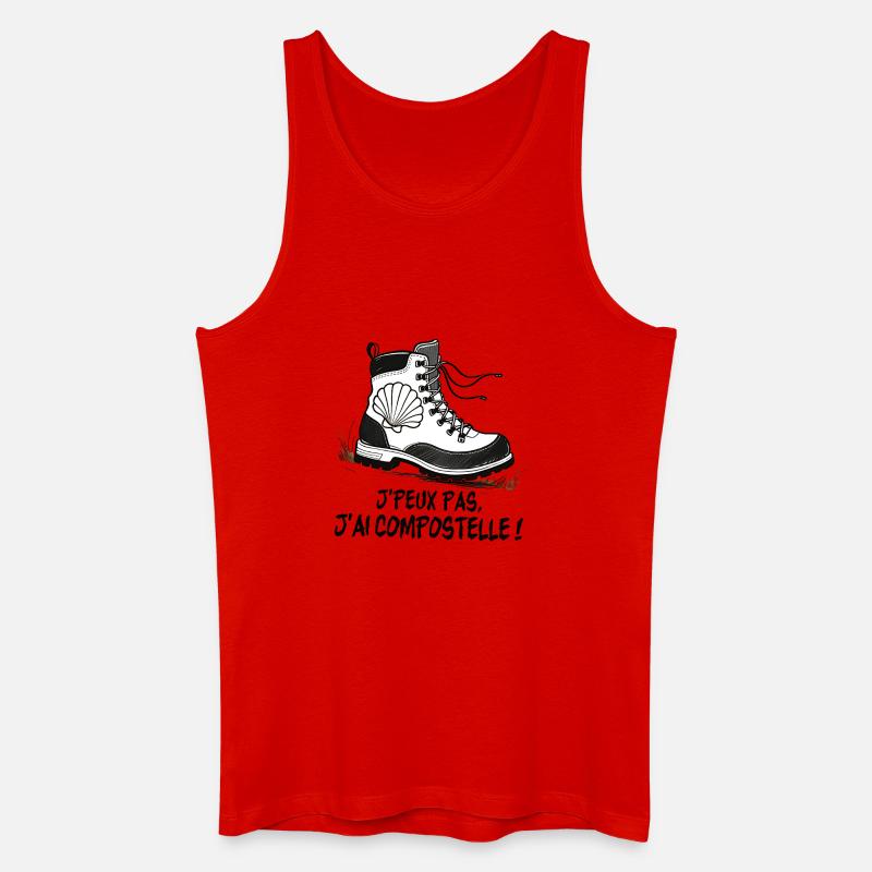 Wanderschuhschale von Compostela - Männer Bio Tank Top - Rot