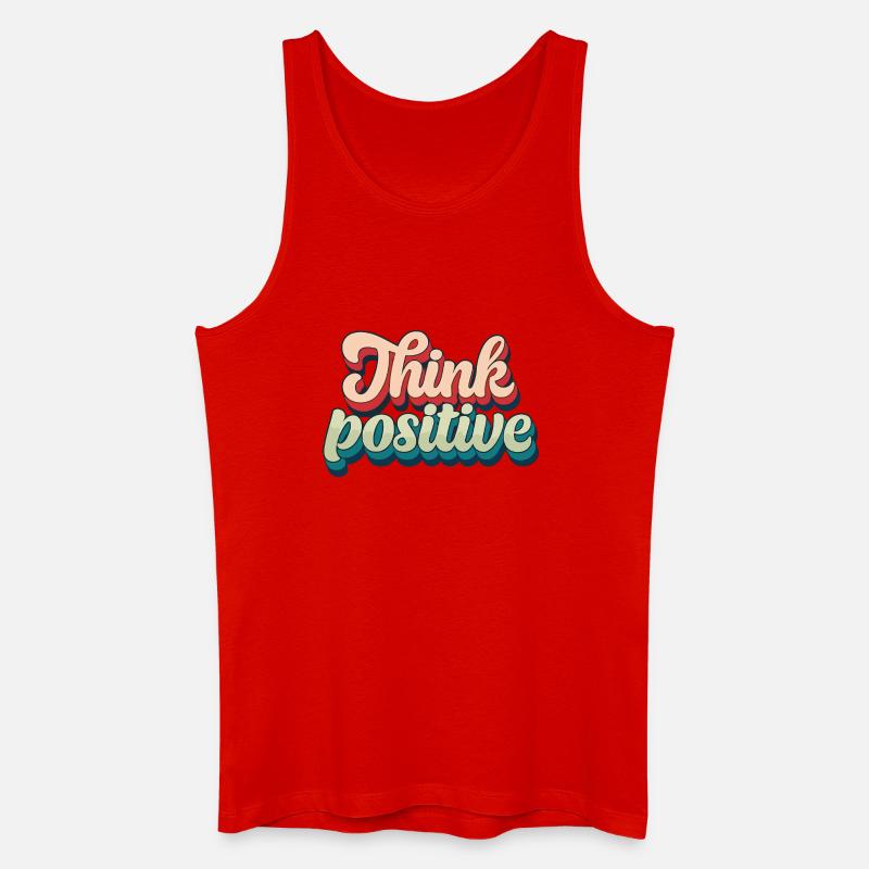 Think Positive Retro Script - Männer Bio Tank Top - Rot