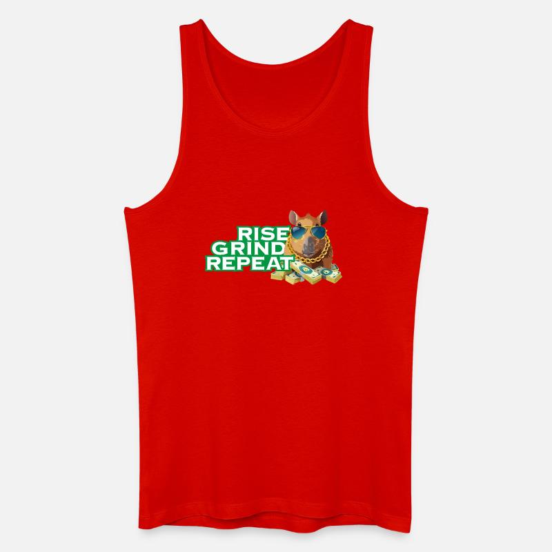 Rise, Grind, Repeat - Capybara Hustle motivation - Männer Bio Tank Top - Rot