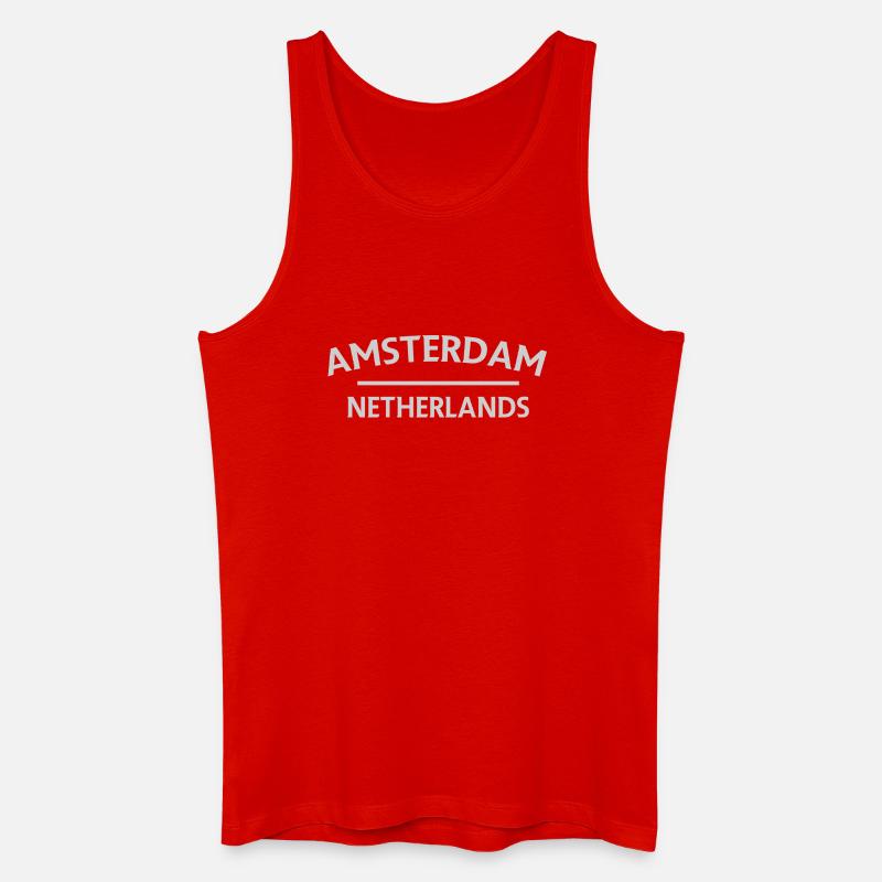 Amsterdam – Niederländisches Textdesign - Männer Bio Tank Top - Rot
