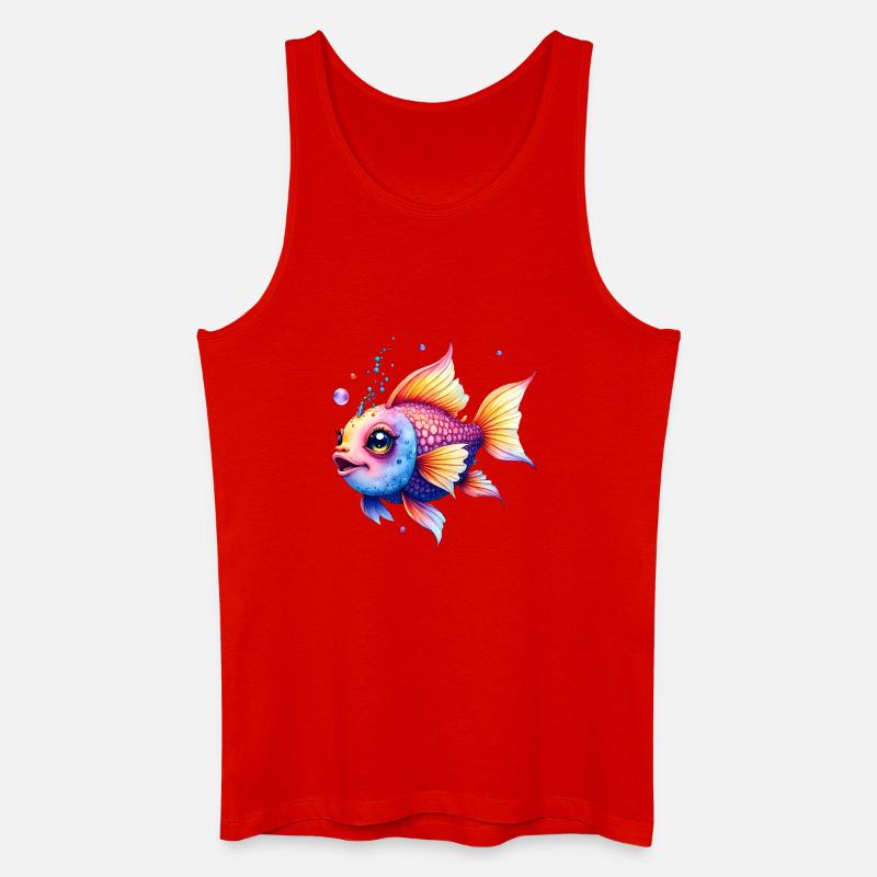 Lebendiger Regenbogenwassermann - Männer Bio Tank Top - Rot