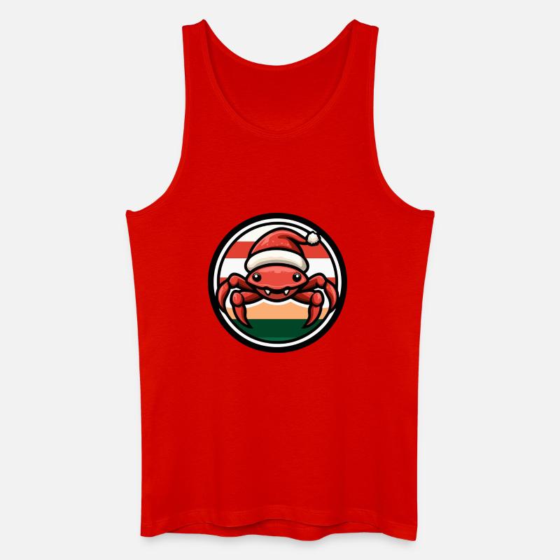 Weihnachtskrabbe im Feststil - Männer Bio Tank Top - Rot