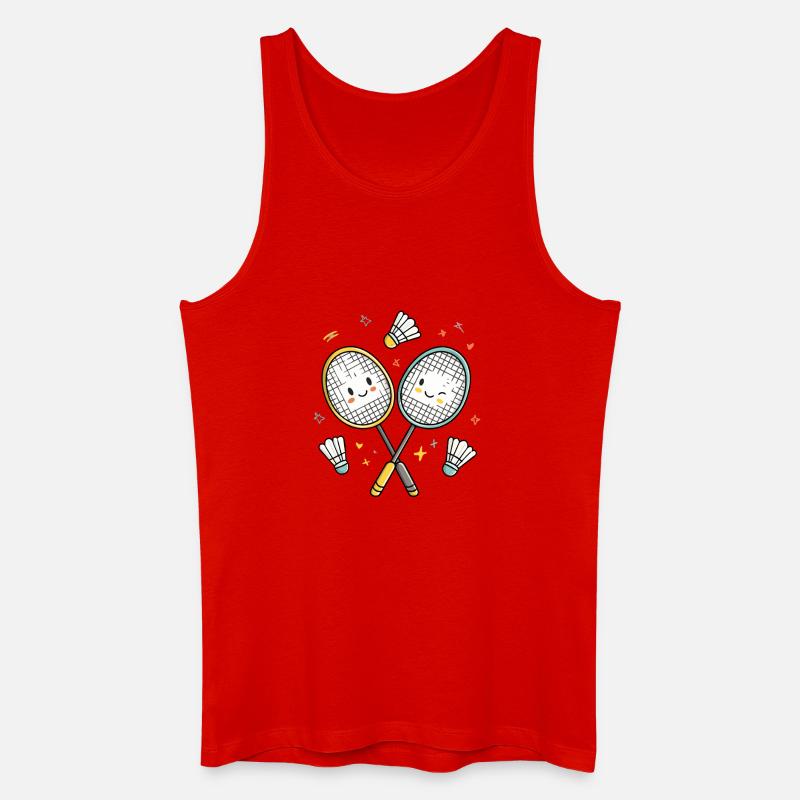 Lachende Badmintonfreunde - Männer Bio Tank Top - Rot