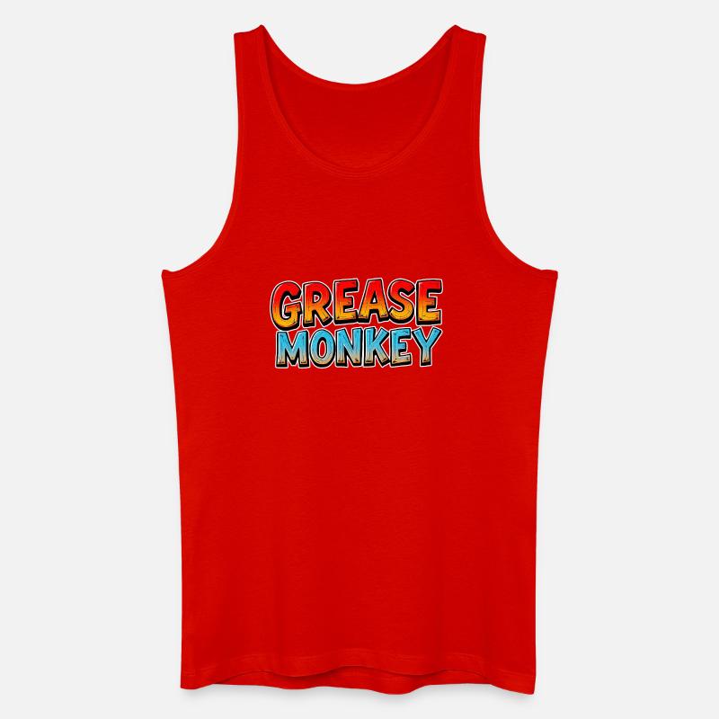 GreaseMonkey Cartoon-Text - Männer Bio Tank Top - Rot