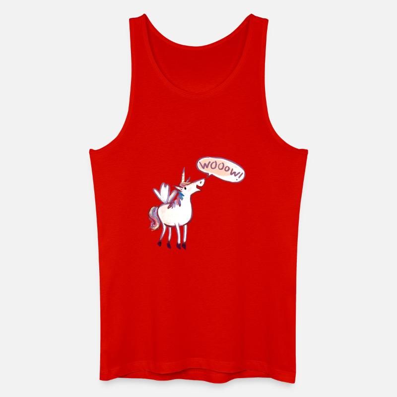 Einhorn Comic, wow, Staunt - Männer Bio Tank Top - Rot