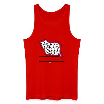 Limousin-Flaggen-Textraum - Männer Bio Tank Top - Rot - Vorne