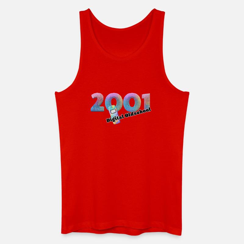 2001 – Früher Mobiler Lifestyle - Männer Bio Tank Top - Rot