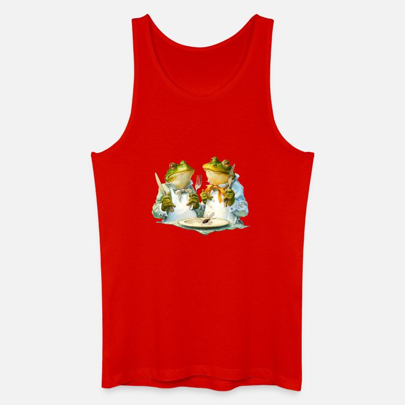 Froschköche am Tisch - Männer Bio Tank Top - Rot