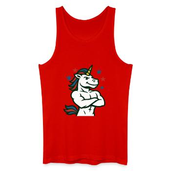 Confident Unicorn Illustration - Men’s Organic Tank Top - red - Front