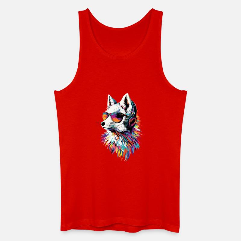 Polarfuchs Schneefuchs Eisfuchs Süßer Weißer Fuchs - Männer Bio Tank Top - Rot