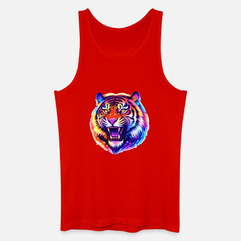 Tiger Kopf - Männer Bio Tank Top - Rot