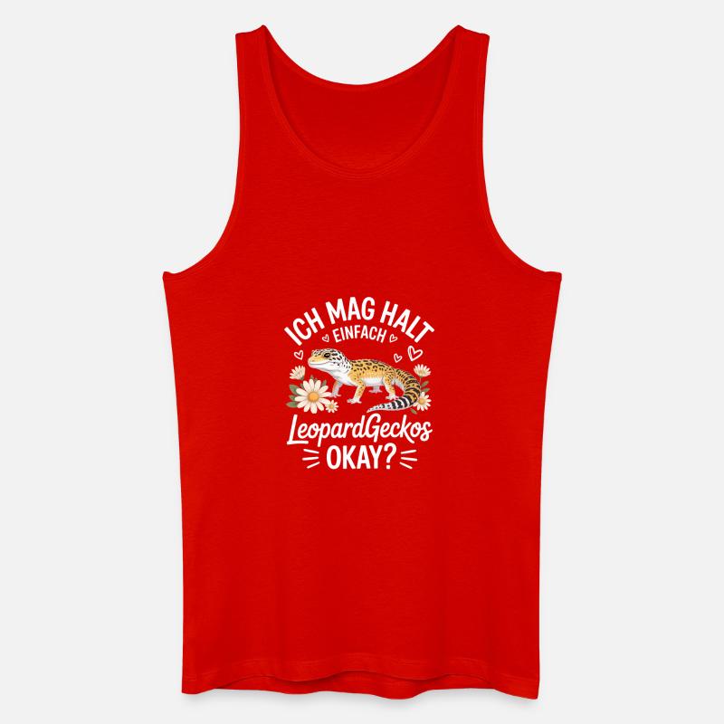 Leopardgecko Herzflor Spruch - Männer Bio Tank Top - Rot