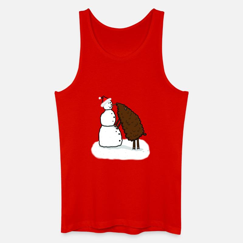 Schneemann & Schaf - Männer Bio Tank Top - Rot