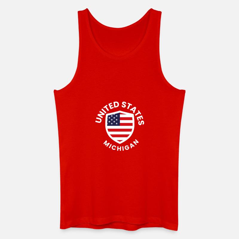 American Flag Shield Michigan - Männer Bio Tank Top - Rot