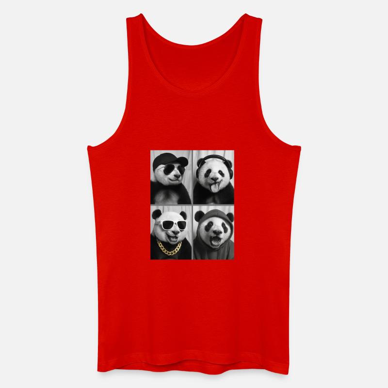 Panda - Männer Bio Tank Top - Rot