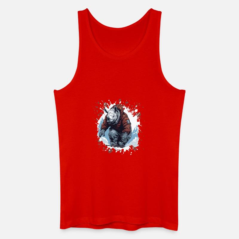 Nashorn Snowboard - Männer Bio Tank Top - Rot