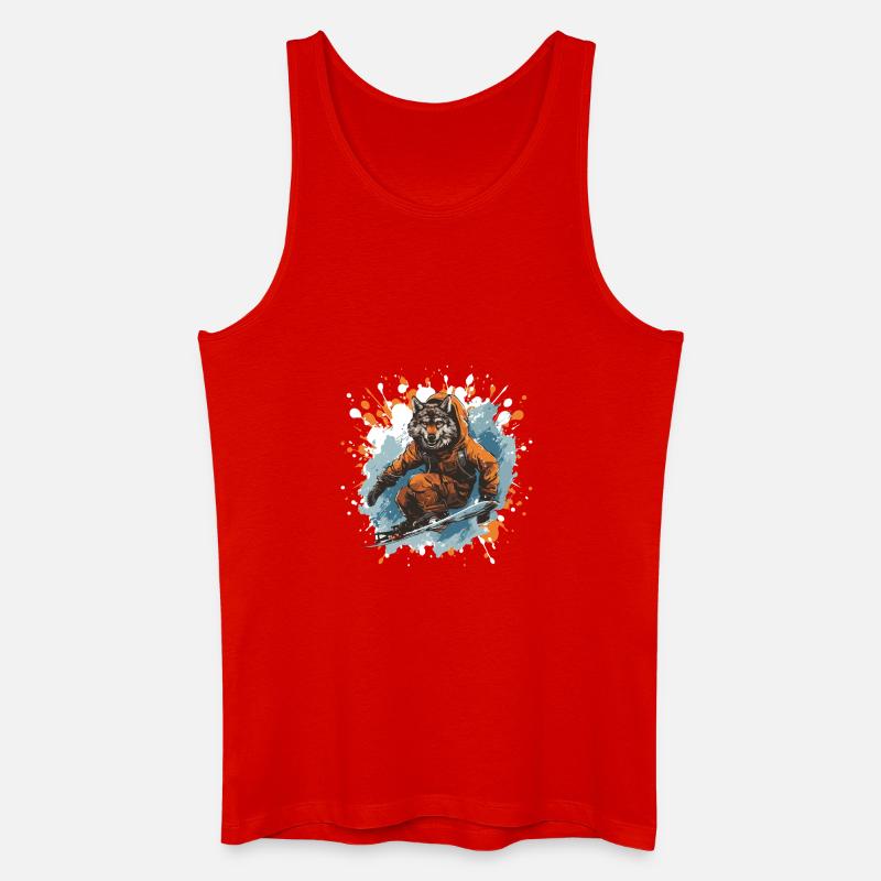 Wolf Snowboard - Männer Bio Tank Top - Rot