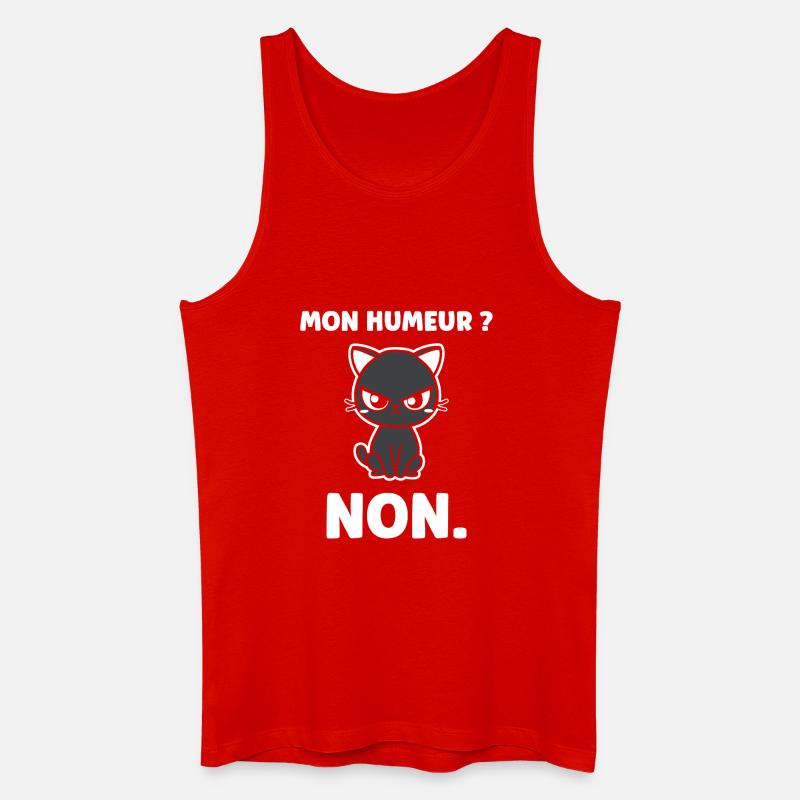 Chat grognon MON HUMEUR - Männer Bio Tank Top - Rot