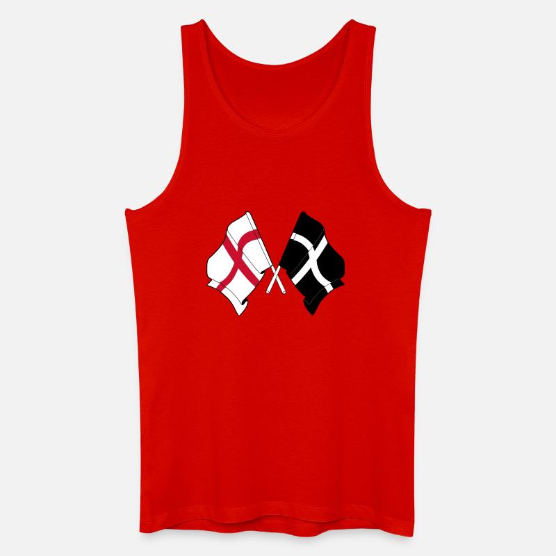 Cornwall & England Crossed - Männer Bio Tank Top - Rot