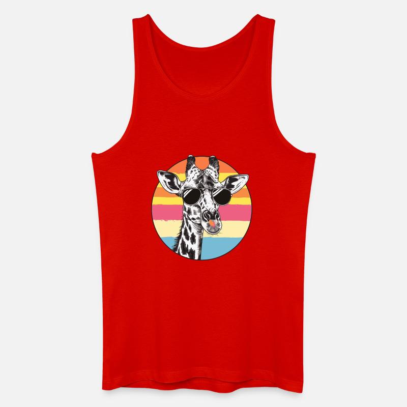 Giraffe Retro Sonnenbrille - Männer Bio Tank Top - Rot
