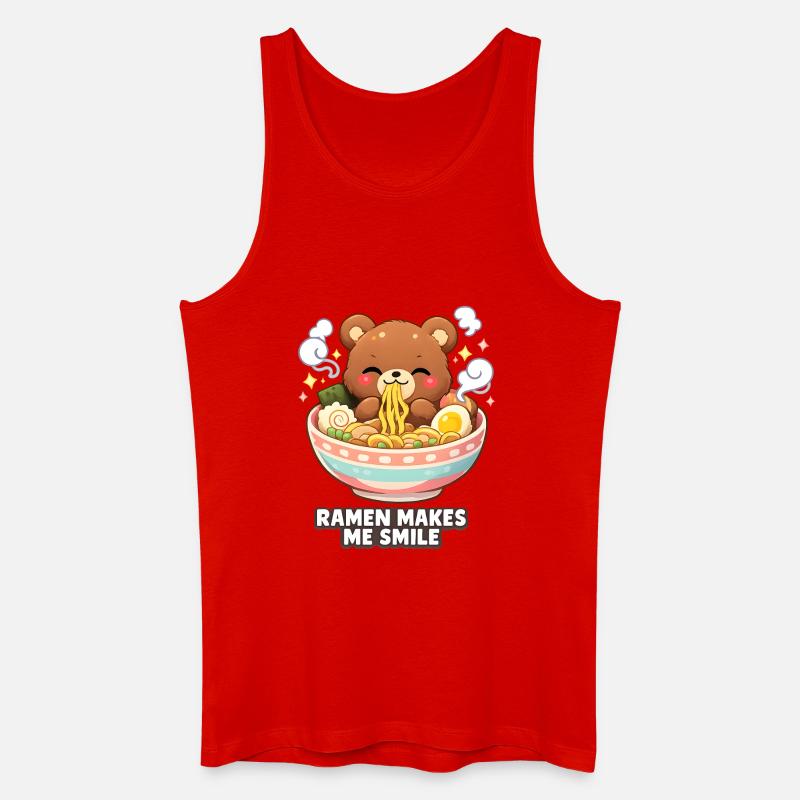 Ramen makes me smile - Männer Bio Tank Top - Rot