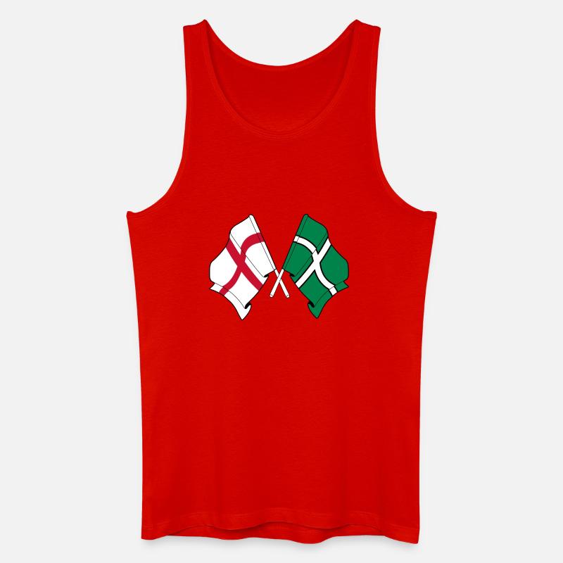 Devon & England Crossed - Männer Bio Tank Top - Rot