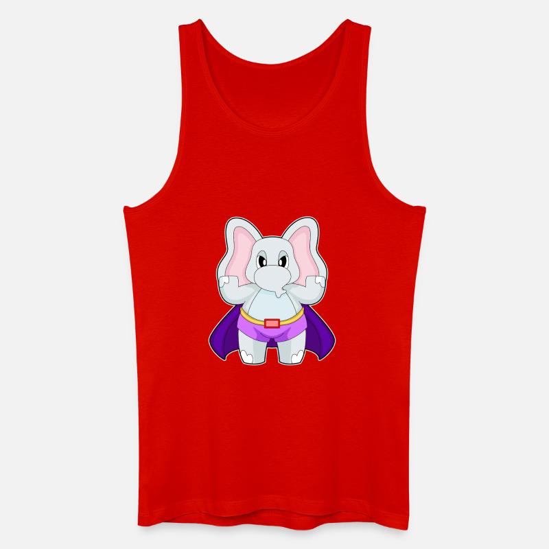 Elefant Superheld Umhang - Männer Bio Tank Top - Rot