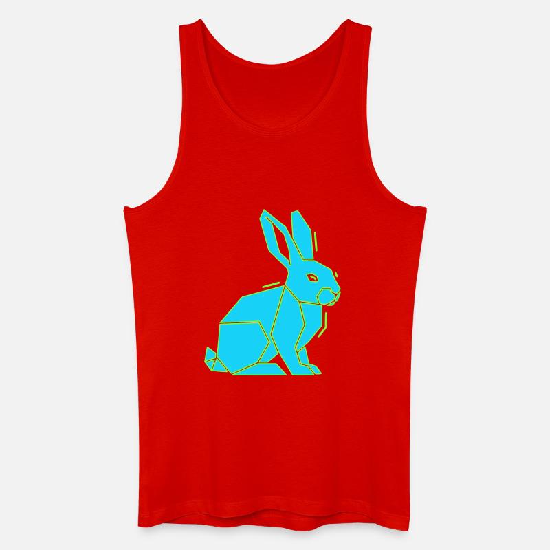 Geometrischer Hase Low Poly Modern - Männer Bio Tank Top - Rot