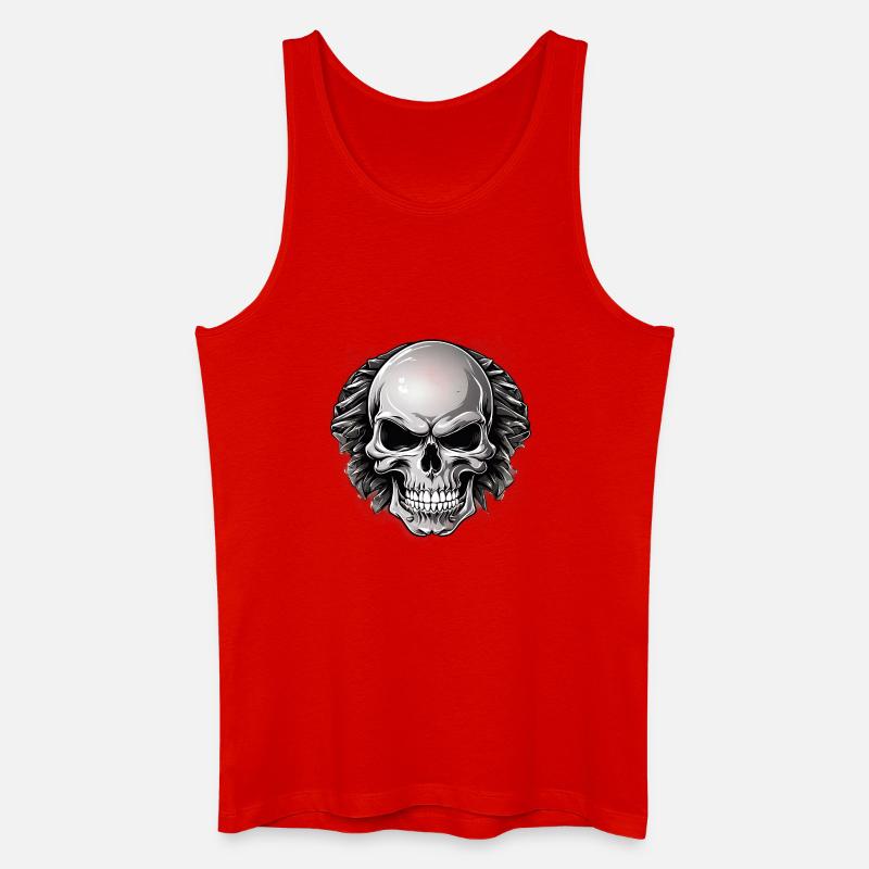 Schädel mit Lorbeer Gothic Tattoo - Männer Bio Tank Top - Rot
