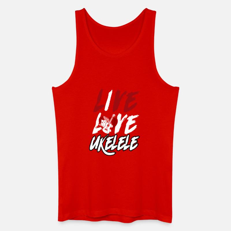 Hawaiian Ukulele Uke Live Love - Männer Bio Tank Top - Rot