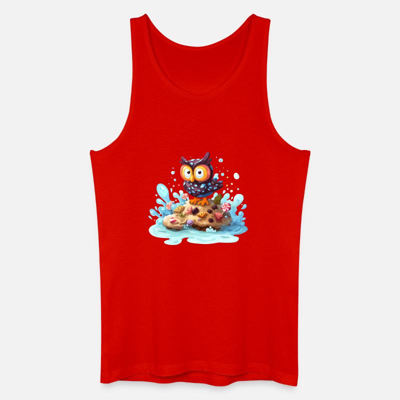 Euleninsel mit Naschwerk - Männer Bio Tank Top - Rot