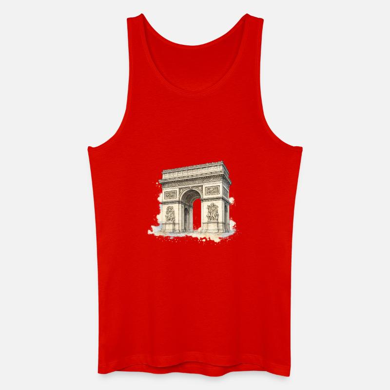 Arc de Triomphe in Aquarell - Männer Bio Tank Top - Rot