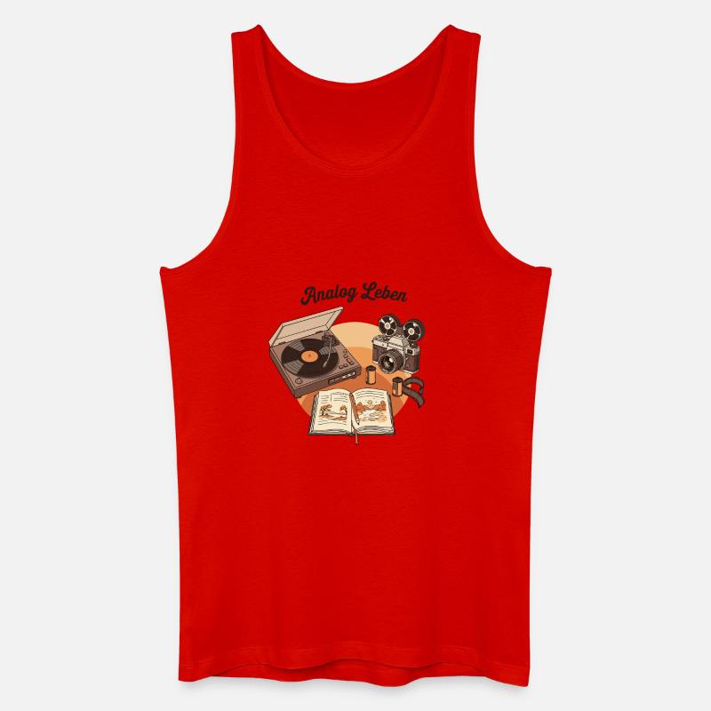 Analog Leben Retro Technik & Natur - Männer Bio Tank Top - Rot