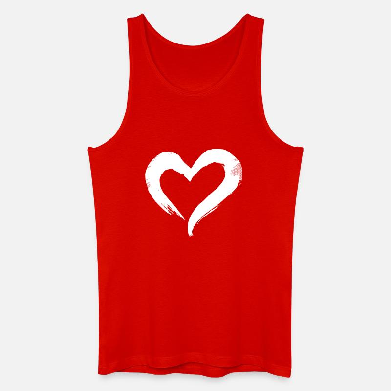 Herz - Männer Bio Tank Top - Rot