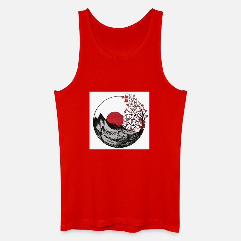 Fuji-Berg - Männer Bio Tank Top - Rot