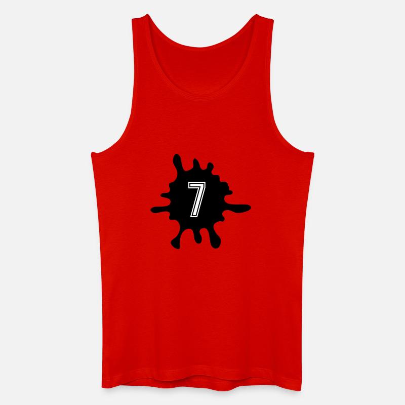 Klecks 7 Zahl - Männer Bio Tank Top - Rot