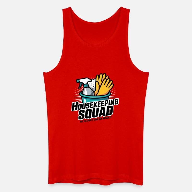 Lustiges Putzen Design - Männer Bio Tank Top - Rot