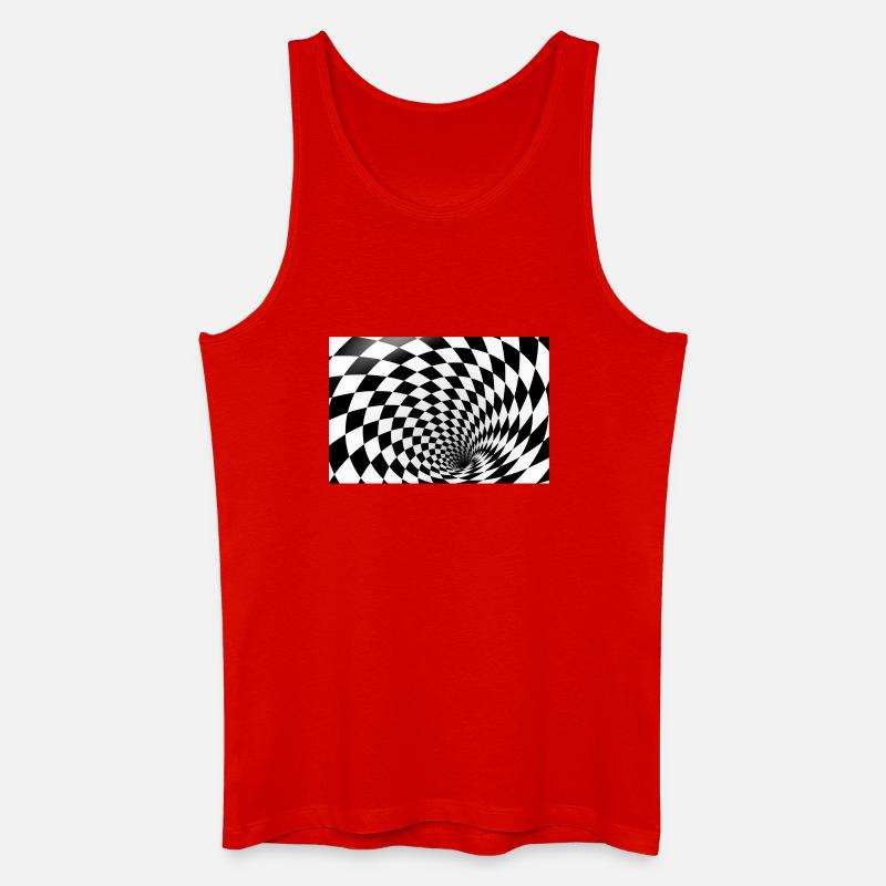 Hypnotische Schachbrettspirale - Männer Bio Tank Top - Rot