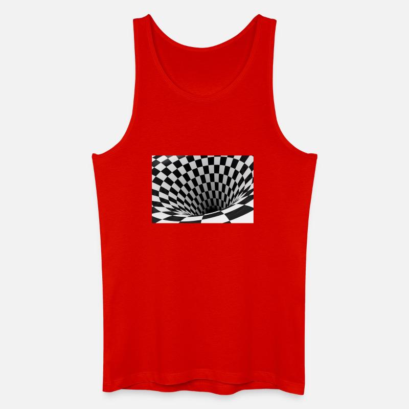 Vortex damier noir et blanc - Débardeur bio Homme - rouge
