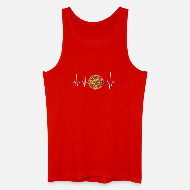 Pizza Puls Herzschlag - Männer Bio Tank Top - Rot