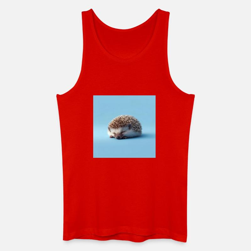 Blauer schlafender Igel - Männer Bio Tank Top - Rot