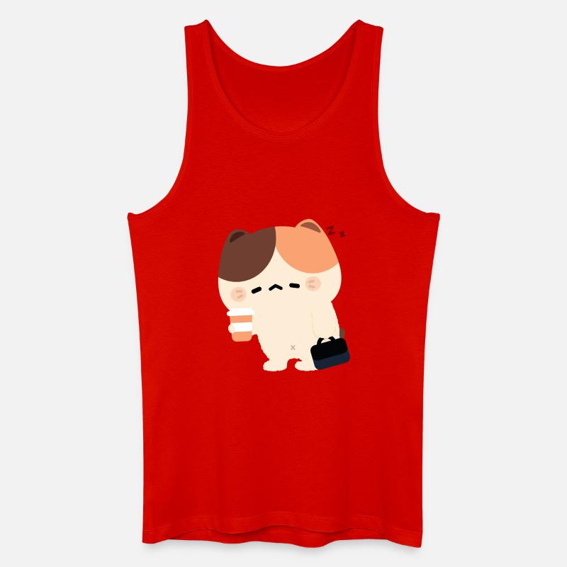 Müde Tortiie-Katze - Männer Bio Tank Top - Rot