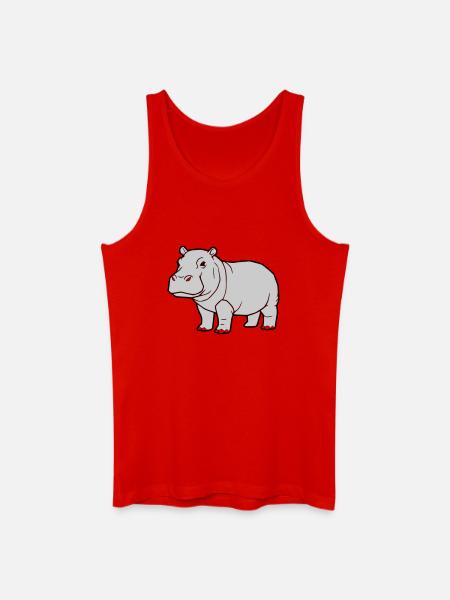Nilpferd Stehend Comic Tier Zoo - Männer Bio Tank Top - Rot