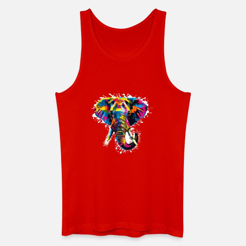 Elefant Art Design - Männer Bio Tank Top - Rot