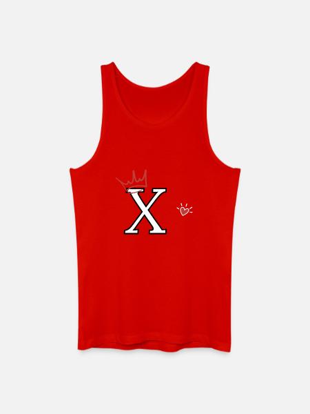 Buchstabe x Herzkrone - Männer Bio Tank Top - Rot