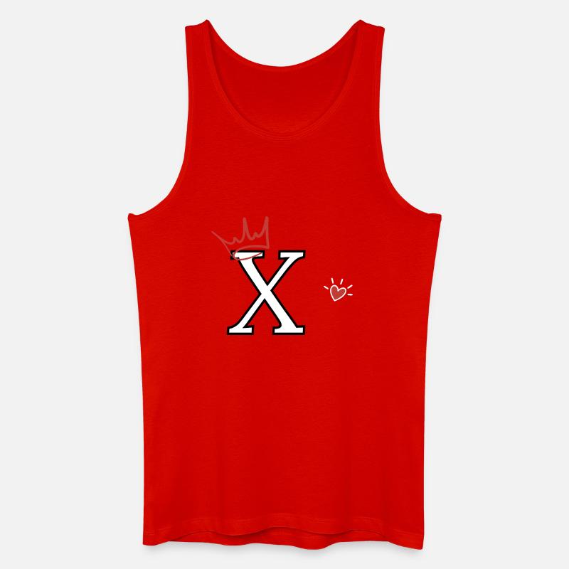 Buchstabe x Herzkrone - Männer Bio Tank Top - Rot